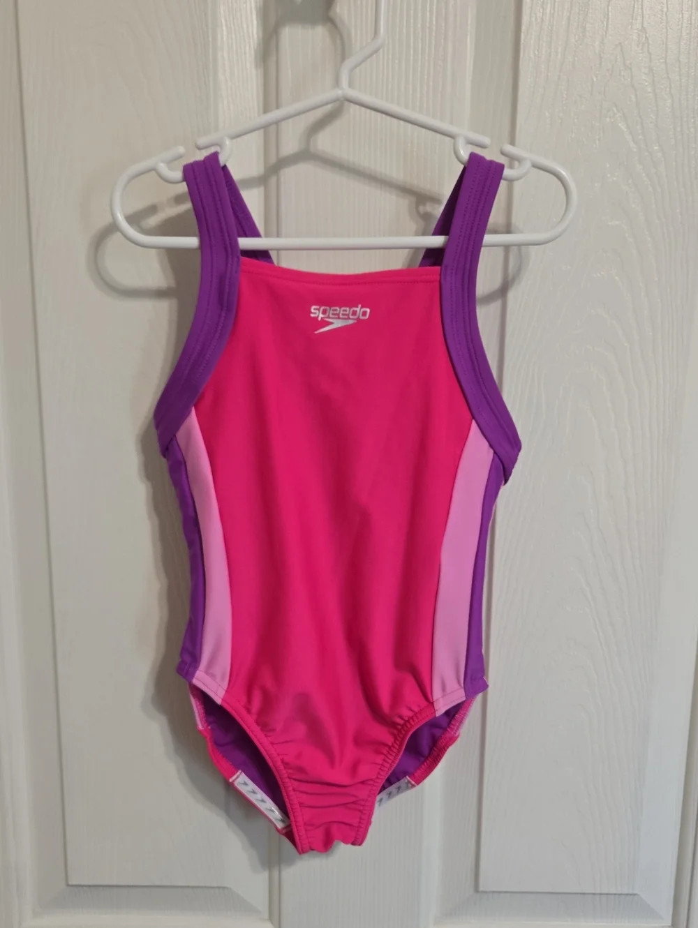 Speedo Hot Pink with Purple Trim Girls' One-Piece Swimsuit